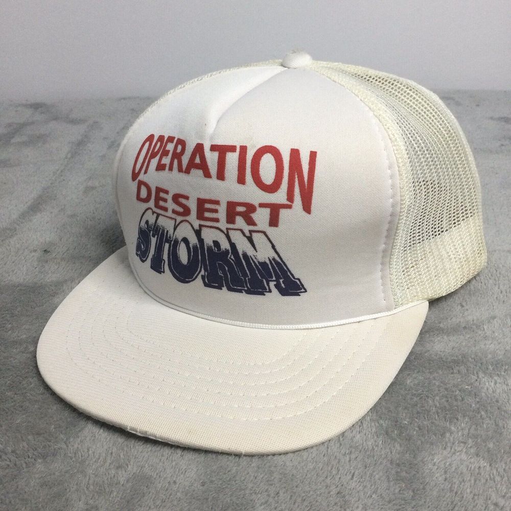 Vintage Operation Desert Foam Snapback Hat Mesh Hat Cap War 1990